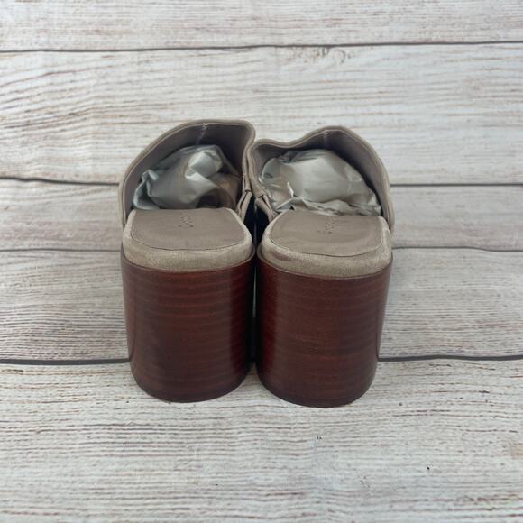 Chocolat Blu Vanessa Womens Sz 6 Platform Mules Taupe Gray - Picture 5 of 10